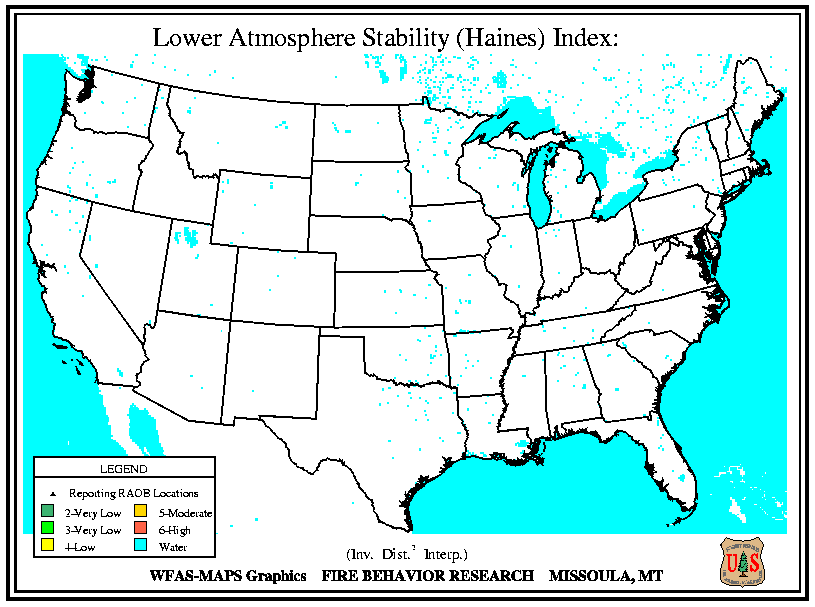 Observed Haines Index Image CONUS